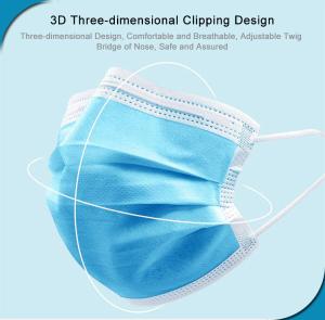 Quality Earloop Style Sterile Disposable Face Mask 3 Ply Non Woven 17.3 * 9.5cm wholesale
