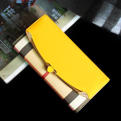 Ms. leather wallet plaid wallet new European and American fashion patent leather