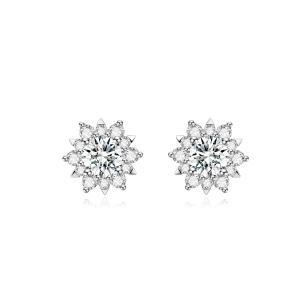 Quality Special Design 18k Lab Grown Diamond Earrings Jewelry Fashion style Round shape diamond Earrings wholesale