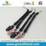 Plastic Customized Green Expandable Coil Key Holder W/Alligator Clip