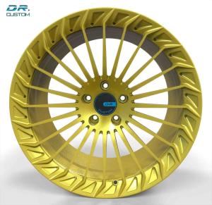 Quality Brushed Gold Racing Forged Wheels ET45 22 Inch Aluminum Rims wholesale
