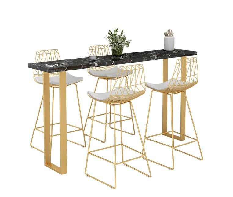 Metal Frame Nordic Marble Bar Height Table