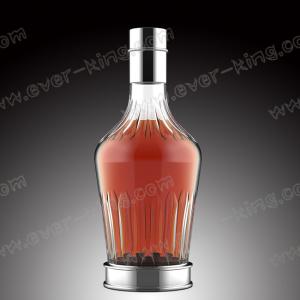 Quality Heat Resistant Clear 750ML Rum Glass Bottle With Metal Cap wholesale