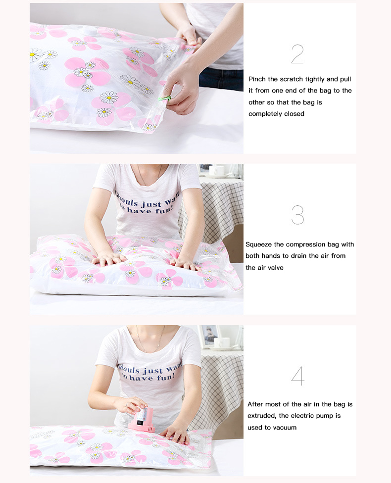 Room Space Selection Support Clear Vacuum Sealing Bags for Comforters Blankets and Clothes