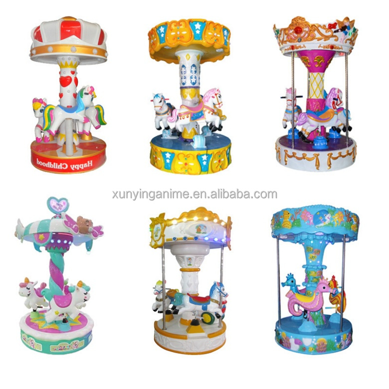 Coin Operated Carousel Kiddie Ride Horse Game Machine 230V OEM