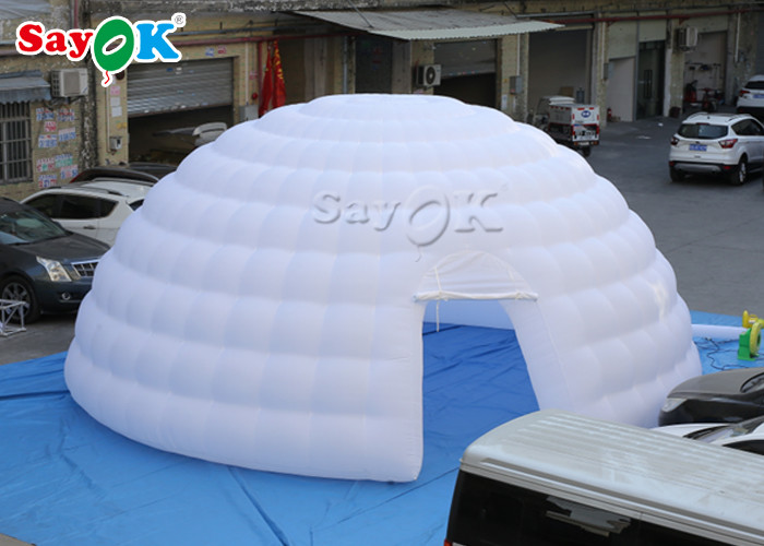 Go Outdoors Air Tent Double Stitching 8m White Inflatable Air Tent / Exhibition Igloo Dome Tent