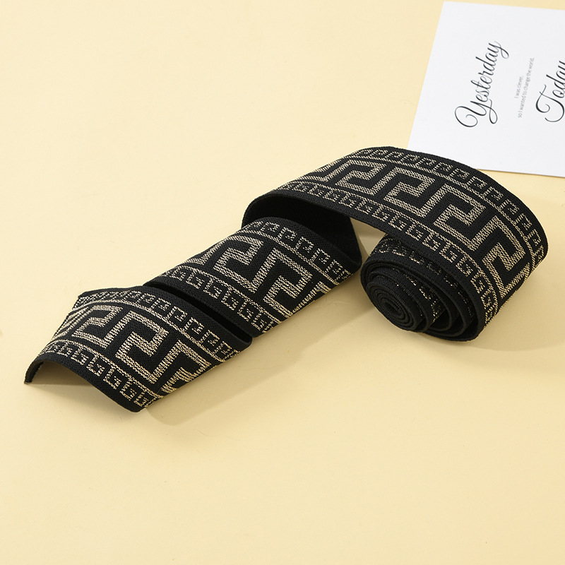 Vintage nylon jacquard ribbon custom logo knitted for waistband underwear elastic jacquard band