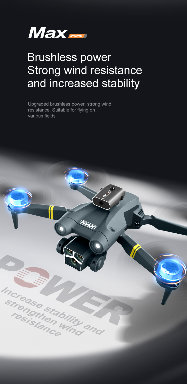 W17Hw Waypoint Flight Planning Drone 60MIN Charging Time Beginner Drones for Slow Descending Landing and Event Coverage