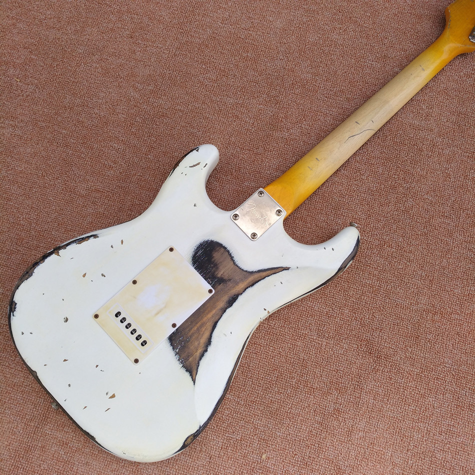 New style high quality relic remains ST electric guitar, handmade ST aged relic electric guitar