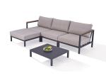 Modern Seaside Outdoor Aluminum Sofa Set With Wooden Armtop