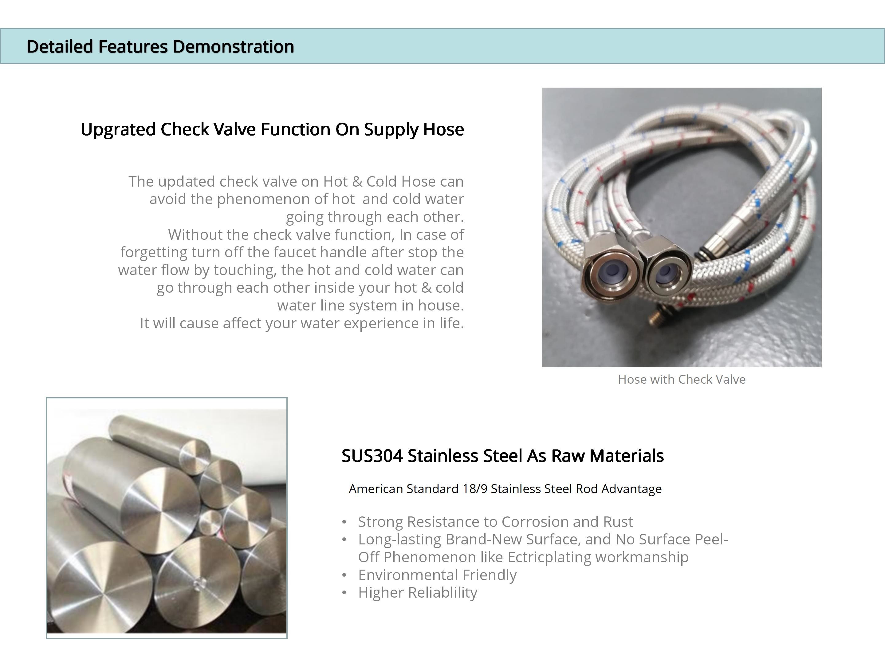 SUS304 Stainless Steel Flexible Spout Kitchen Tap Single Lever Brushed Nickel