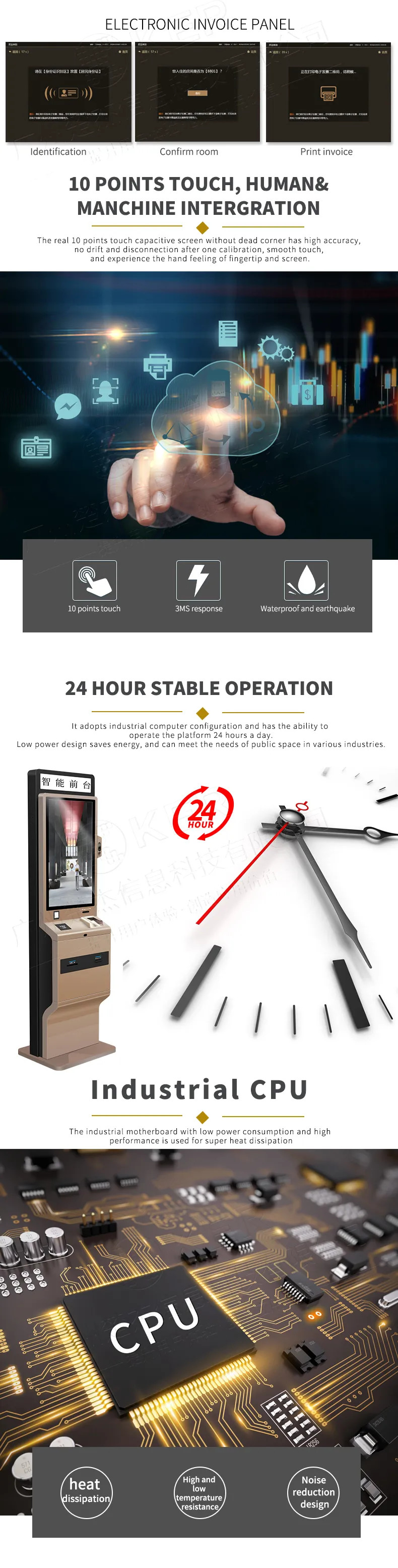 Customize Ic Id Card Reader Card Issuer Qr Code Scanner Hotel Terminal Self Service Kiosk