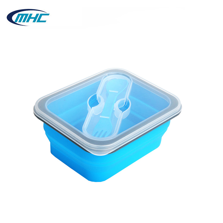 Reusable Silicone Collapsible Lunch Box Customized Food Storage Silicone Container