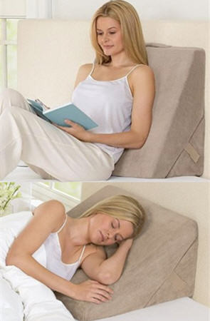 Back Wedge Bed Reading Pillow , Memory Foam Pillow Back Pain Relief
