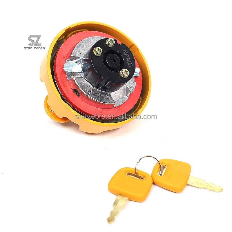 SH200 Anti-theft Fuel Cap Diesel Fuel Tank Cover for Yellow Excavator Sumitomo Excavator Yellow Sumitomo Engine Parts