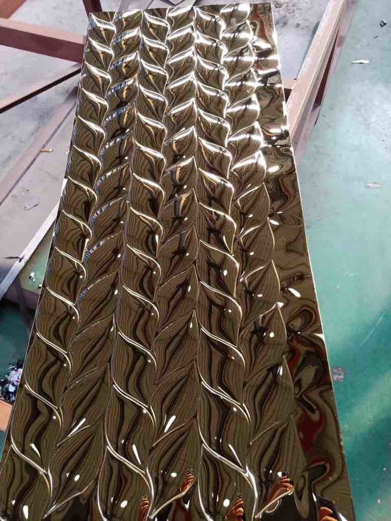 Custom Made Stainless Steel Double Color Hamered Design Sheets For Cladding Wall Systerm