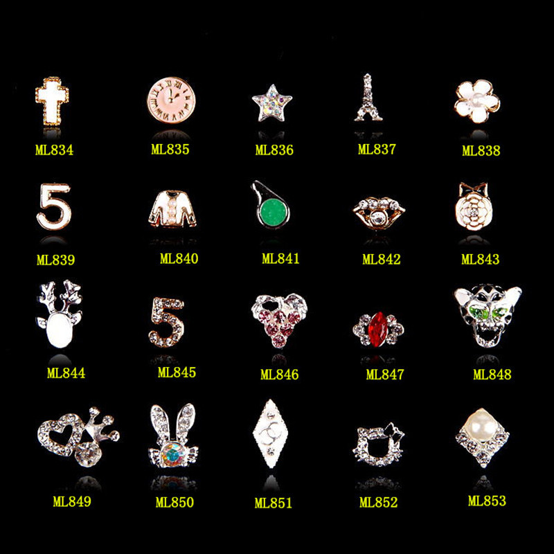 Hot NEW Wholesale Alloy Jewelry 3D Nail Art Jewelry Nail rhinestones Sticker Supplier Number ML834-853