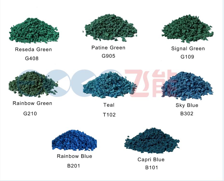 Dark Blue EPDM Color Rubber Granules IAAF WAF Certificate