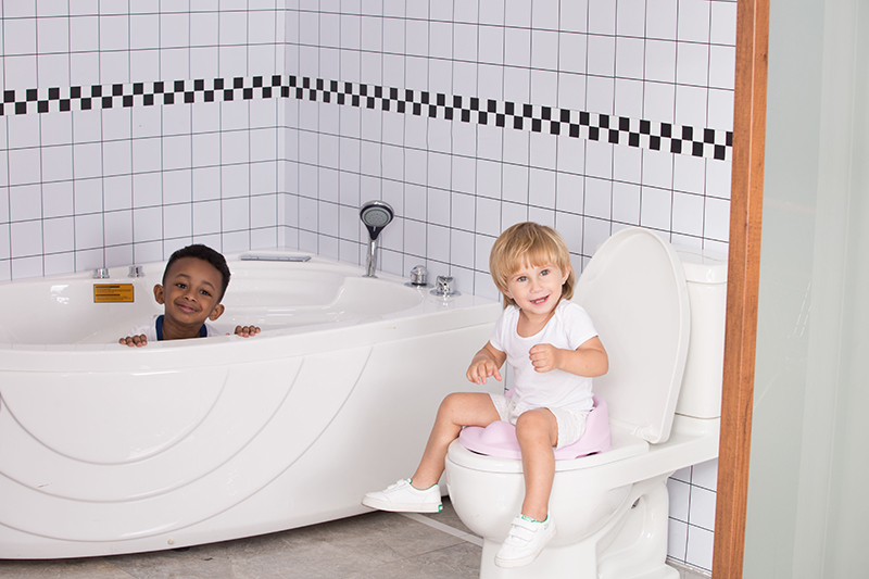 Eco Friendly Pink Printed Baby Potty Toilet With Custom Logo