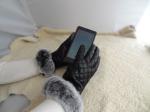 warm-keeping women sheepskin leather gloves