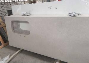 Quality Gray Cloudy Prefabricated Quartz Countertops , Steady Quartz Kitchen Countertops wholesale