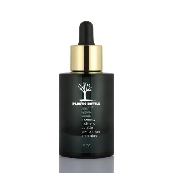 30ml Black Frosted Glass Round Modern Novel Design Cosmetic Packaging Serum