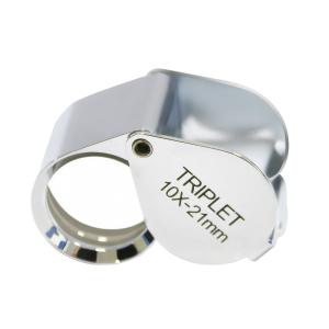 Quality Glass Optical Triplet 10x magnifier Gemstone Loupe 21mm Diameter wholesale