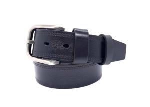 Quality Agged Line Embossed Mens Casual Leather Belt For Jeans Single Prong Buckle wholesale
