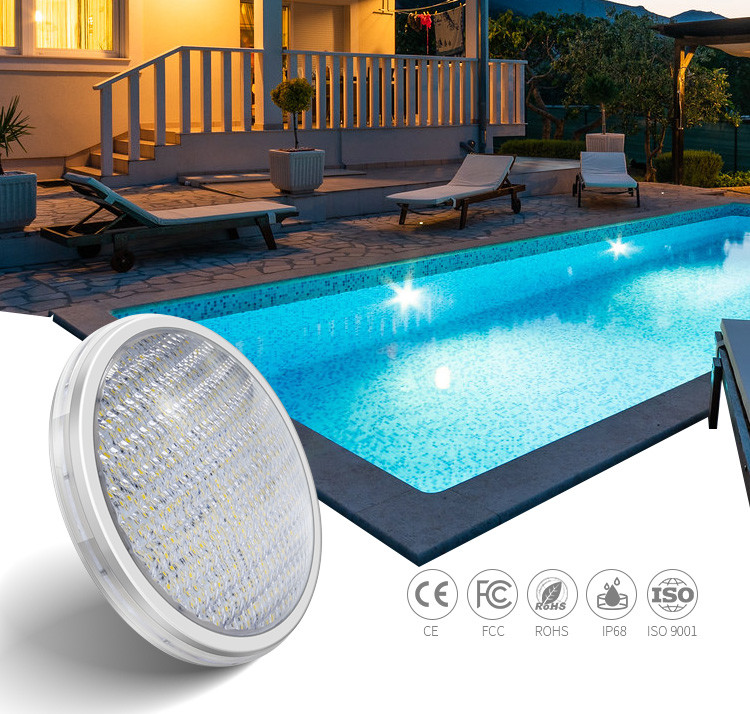 Warm White Par56 LED Swimming Pool Lights 18W 177x95mm Anti UV PC Cover Material