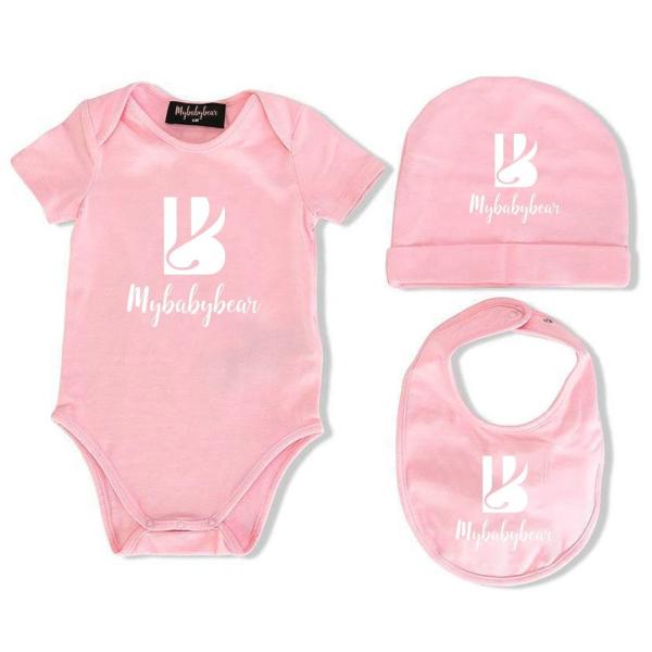Newborn Baby Clothes Soft Knit Short sleeves boutique Unisex Plain 3pcs Baby