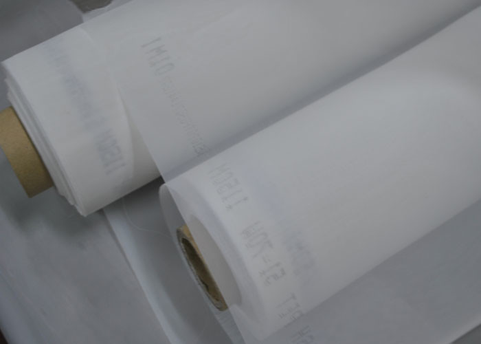 SGS FDA Silk Screen Printing Mesh 53" With PET 100% Material , White / Yellow Color