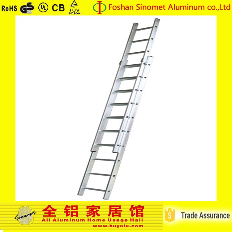 Silver Aluminum Step Ladder Hot Aluminum Sliding Double Ladder