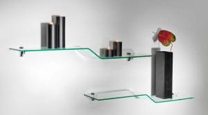 Quality Clear Decorative Glass Wall Shelves , Tempered Glass Shelves Shower wholesale
