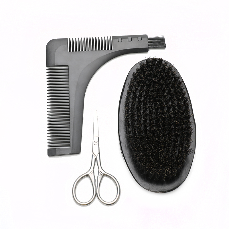 Professional Beard Comb And Brush Set For Men Repair Modeling Cleaning Care Kit
