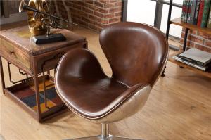 Quality Industrial Loft Leather Office Swan Chair Thick Aluminium Sheet Full handwork Craft wholesale