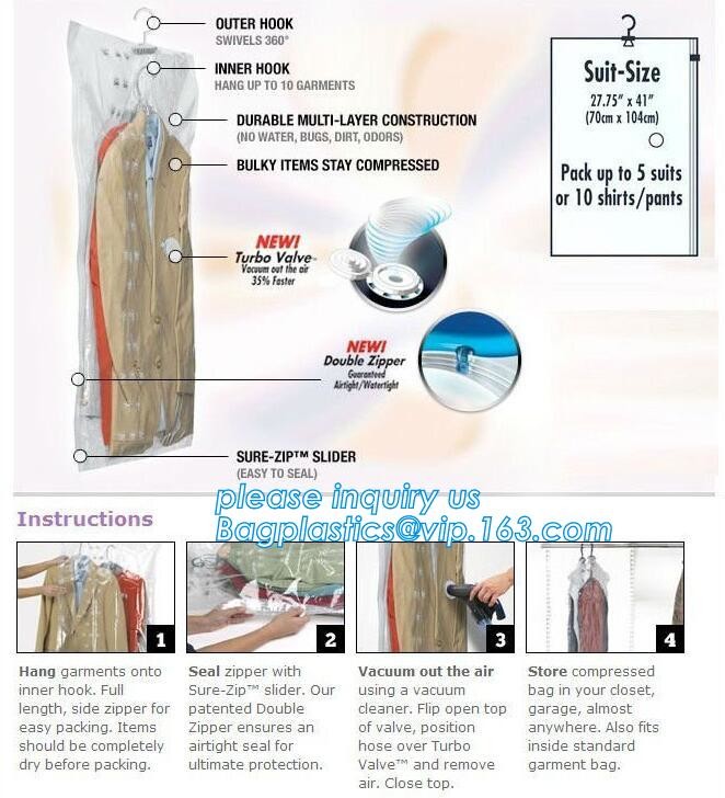 zipper clean vacuum sealed bag, zipper reusable vacuum cleaner bag, zipper cloth vacuum cleaner bag, bagplastics, bageas