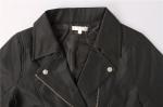Metal Zipper 100% Polyurethane PU Biker Jacket Womens Two Pockets