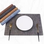 Heat Resistant Metric System Kitchen Room Space PVC Table Dinner Mat with Gold
