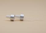 Aluminum Matt Silver Glass Oil Dropper 20 / 400 With White Silicone Teat