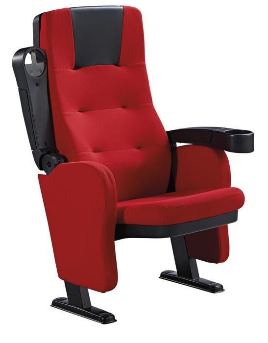 Folded Theater Seating Chairs Comfortable Fabric With Cup Hold ISO9001