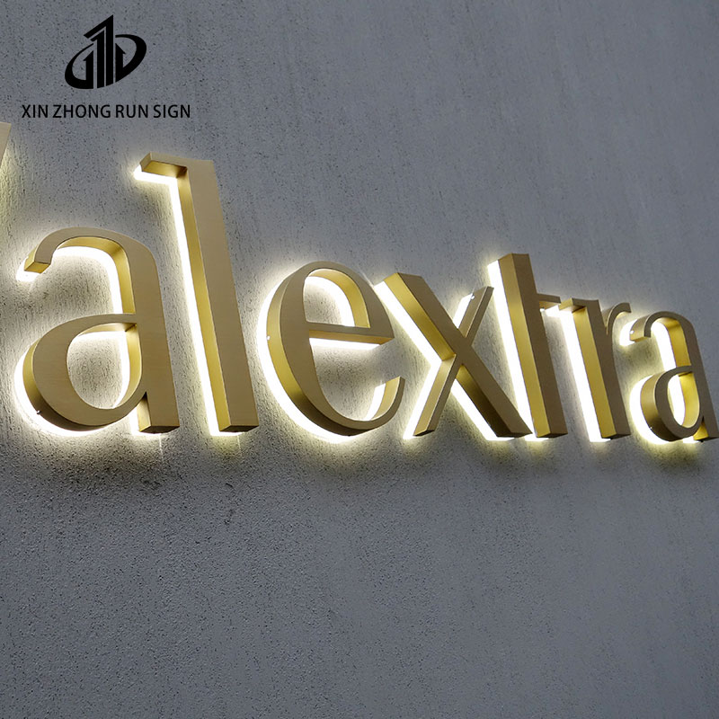 Luminous Letters Sign Outdoor Storefront Custom Stainless Steel Back-lit Signboard Metal Logo Acrylic Alphabets