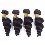 Natural Black Loose Wave Remy Human Hair Bundles Sew In Weave Bundles Brazilian
