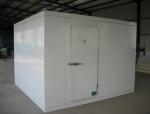 Walk-in freezer for supermarket beverage display