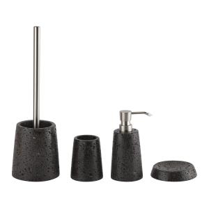 Quality Black Travertine Marble Bathroom Accessories Sets Conical Shape wholesale