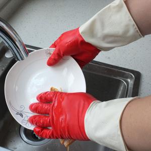 Quality 12 Inches Natural 45g Rubber Dishwashing Gloves Waterproof wholesale