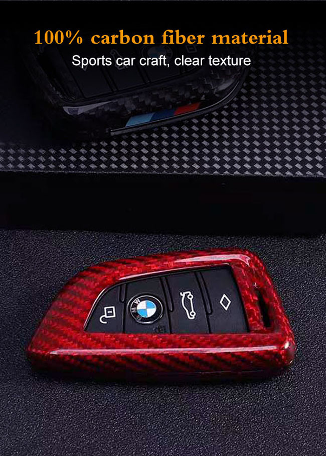Customized Glossy Slip Proof Bmw Carbon Key Cover