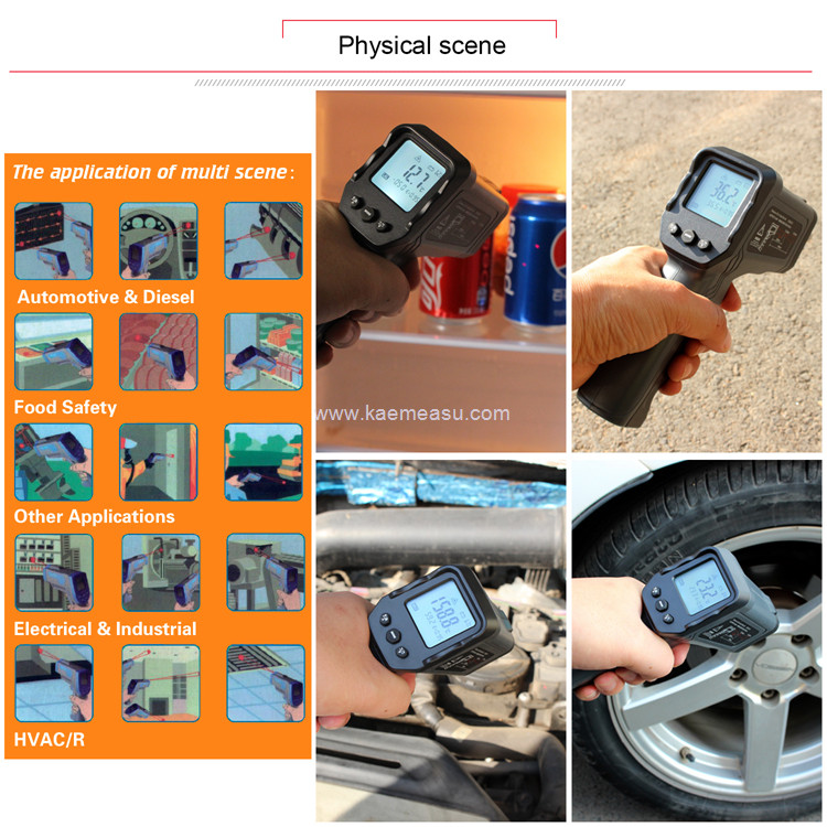 Kaemeasu 1100℃ Non Contact Thermal Laser Gun High Temp Infrared Thermometer