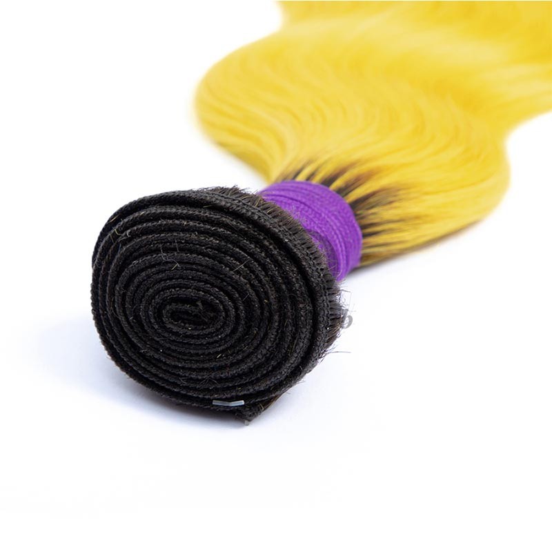 #T1B/Yellow Body Wave Remy Human Hair Bundles Sew In Weave Bundles Brazilian Bundle Deals