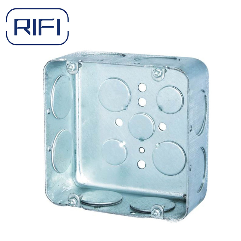 UL Standard Electrical Conduit Square Junction Box Galvanized Outlet Box Conduit Metal Box