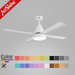 52 Inches White LED Ceiling Fan , Quiet DC Motor Modern Fan Light